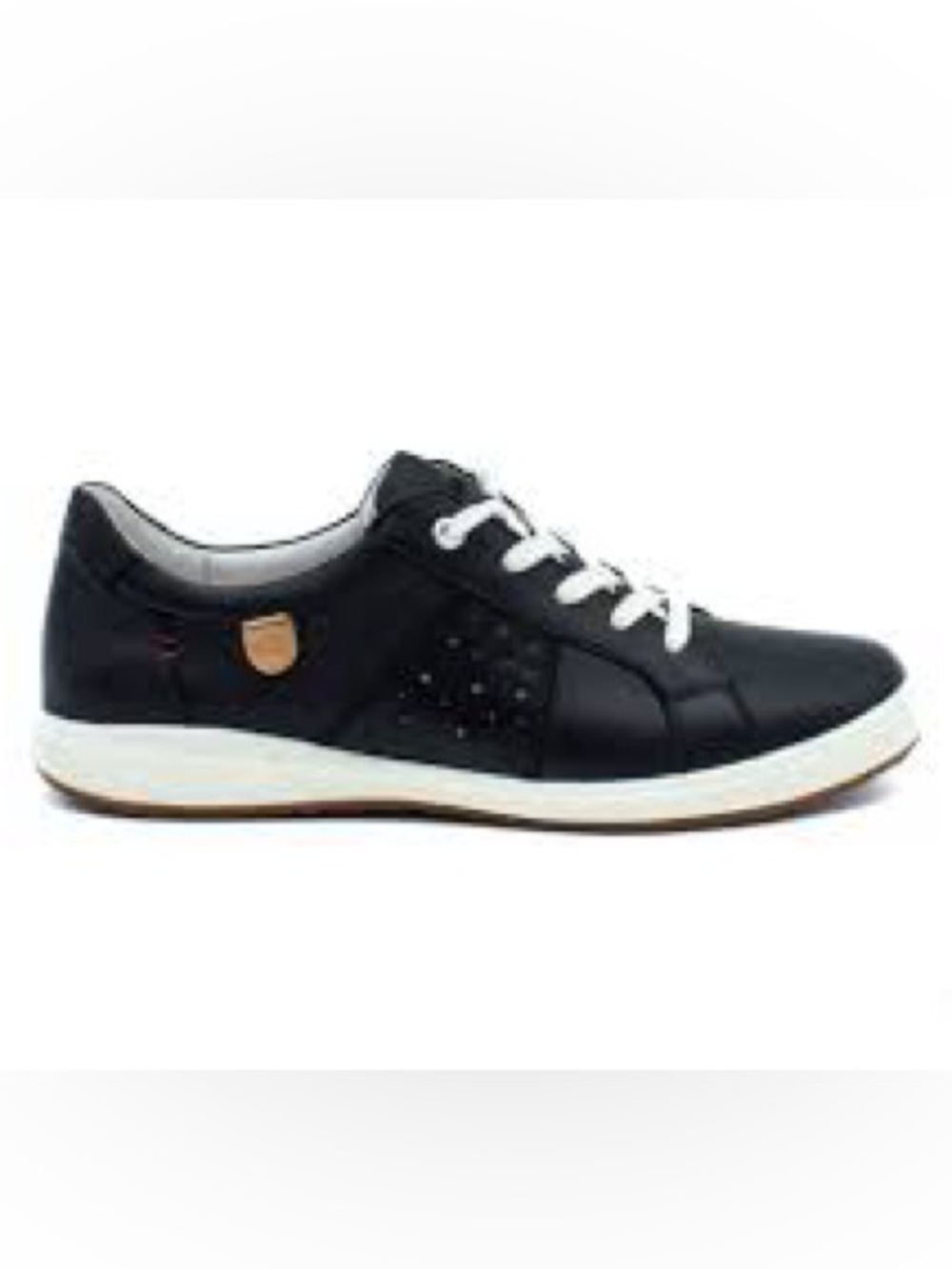 Josef Seibel Caren 01 Black Leather Low Top Sneakers Size 9.5